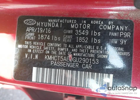 2016 Hyundai Accent Se из США, поврежденный, VIN KMHCT5AE0GU290153